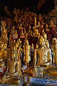 Inle Lake Myanmar. Pindaya, the famous Shwe Oo Min pagoda, a natural cave filled with thousands of gilded Buddha statues. 